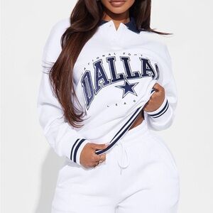 Fashion Nova Dallas Cowboys Sweatshirt White Size Medium